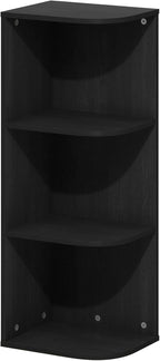 Furinno Pasir 3-Tier Corner Open Shelf Bookcase, Blackwood