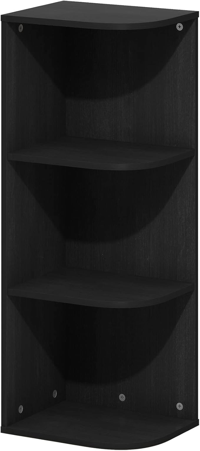 Furinno Pasir 3-Tier Corner Open Shelf Bookcase, French Oak