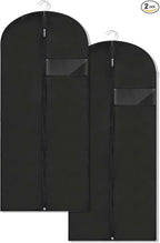 Garment Bags for Hanging Clothes, 45'' Suit Bag Cover for Storage and Travel, Dress Bags for Gowns Long, 2 Pack (Black)