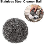 TopHomer 6 Pcs Stainless Steel Wire Balls Scrubbing Scouring Pad for Removing Heavy Dirty Home Cleaning Tools Easy to Clean