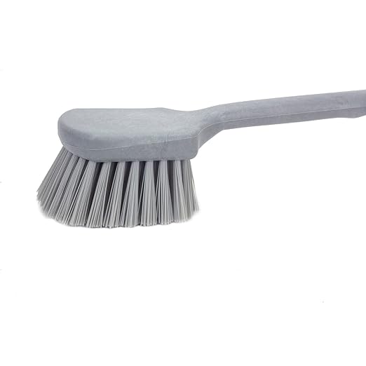 SPARTA 40501EC23 Plastic Large Scrub Brush, Kitchen Brush, Utility Brush With Long Handle For Cleaning, 20 Inches, Gray, (Pack of 6)