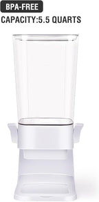 Cereal Dispenser Countertop 3pcs,5.5L Cereal Containers Storage Dispenser for Pantry,Dry Food Storage Rice Containers,Candy Dispenser,Snack Organizer Machine for Grains, Nuts,Oatmeal, Pet Food White