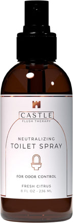 Castle Flush Therapy Neutralizing Toilet Spray | Odor Control: Mist Over The Water Surface, Go, Then Flush | Bathroom Freshening Spray | Neutralizes Odors at the Source | Fresh Citrus | 8 oz