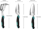 Garden Tool Set, Garden Trowel and Rake, Heavy Duty 3 Piece Gardening Tools, Non-Slip Rubber Grip, Outdoor Hand Tools, Essential Tool Set for Gardening Gifts for Mother Father Men Women Gardeners