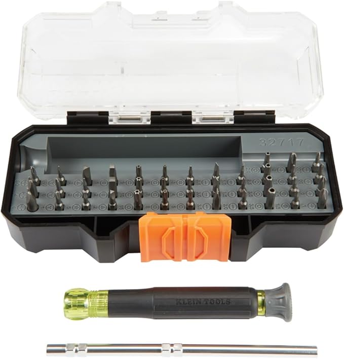 Klein Tools 32717 Precision Screwdriver Set with Case, All-in-One Multi-Function Repair Tool Kit Includes 39 Bits for Apple Products