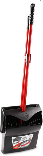 Libman Commercial 919 Lobby Dust Pan and Broom Set (Open Lid), 41" Length, 12" Width, Black/Red (Pack of 2)