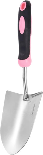 HARFINGTON Garden Hand Shovels 13.23 x 3.39 Stainless Steel Transplanting Trowel with Handle Garden Tools for Gardening Weeding Planting, Pink