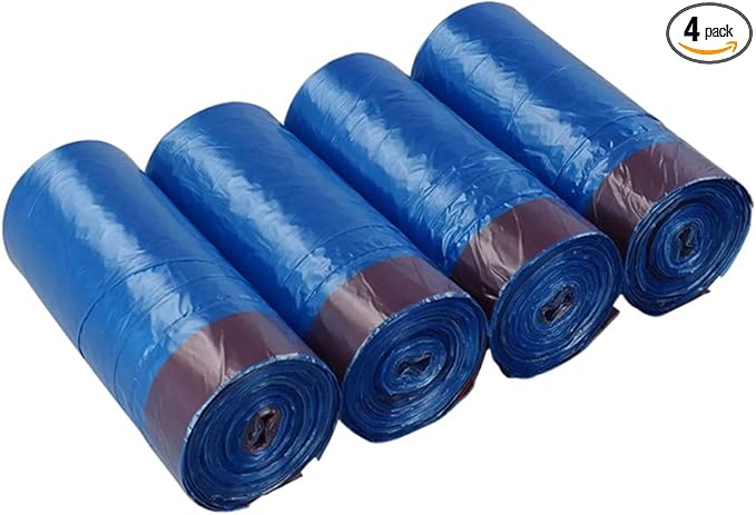 Bringer 200 Counts Blue Tall Kitchen Drawstring Trash Bags, 13 Gallon