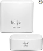 Magnetic Lint Bin for Laundry Room Organization and Storage (2 Piece Set), Waste Holder and Storage Decor, Saves Space with Magnet Mount onto Dryer or Wall Mount Options
