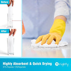 Orighty Microfiber Cleaning Cloth, 24 Pack Highly Absorbent Cleaning Supplies, Reusable Clean Rags for House, Microfiber Cloth for Kitchen, Window, Car Care, 11.5x11.5 inch White