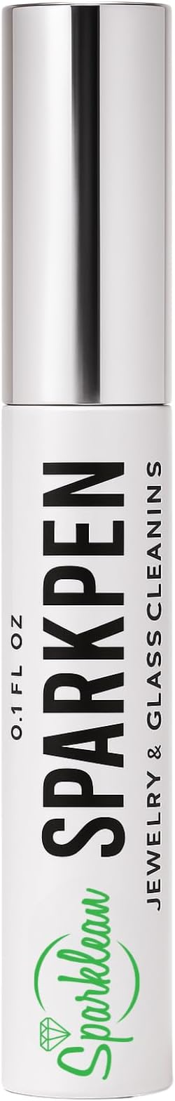 SPARKLEAN PREMIUM JEWELRY CLEANER PEN | Cleans Diamond Rings, Silver, Gold, and Metal | Includes a Brush and Specialized Jewelry Cleaning Solution | 400 Uses per Unit | 4 Milliliters