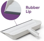 Superio 2-Pack Wide Plastic Dustpan with Comb - 16" Wide, Rubber Lip, Broom Handle Clip, White