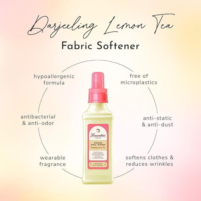 Laundrin Laundry Softener Darjeeling Lemon Tea, 2pk - Fabric Softener Liquid - Eco-Friendly & Plant-Based Softener - Household Laundry Scent Boosters - Laundry Fabric Softener - Fabric Scent Softener
