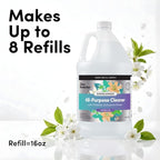 Clean Revolution SuperCharged All Purpose Cleaner Refill with Smart Probiotic + Enzyme Complex, Multi-Surface Kitchen Bathroom & Floor Cleaner, Spring Air, 128 Fl Oz