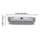 SPARTA Multi-Level Tile Scrub Brush 12" Wide Brush Head, Heavy-Duty Tile Cleaning Brush with End Bristles for Commercial Tiles, Tubs and Floor, Plastic, 12 Inches, Orange