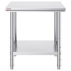Mophorn Commercial Worktable & Workstation 24 x 30 x 32 Inch Stainless Steel Work Table Heavy Duty Commercial Food Prep Work Table for Home, Kitchen, Restaurant Metal Prep Table with Adjustable Feet