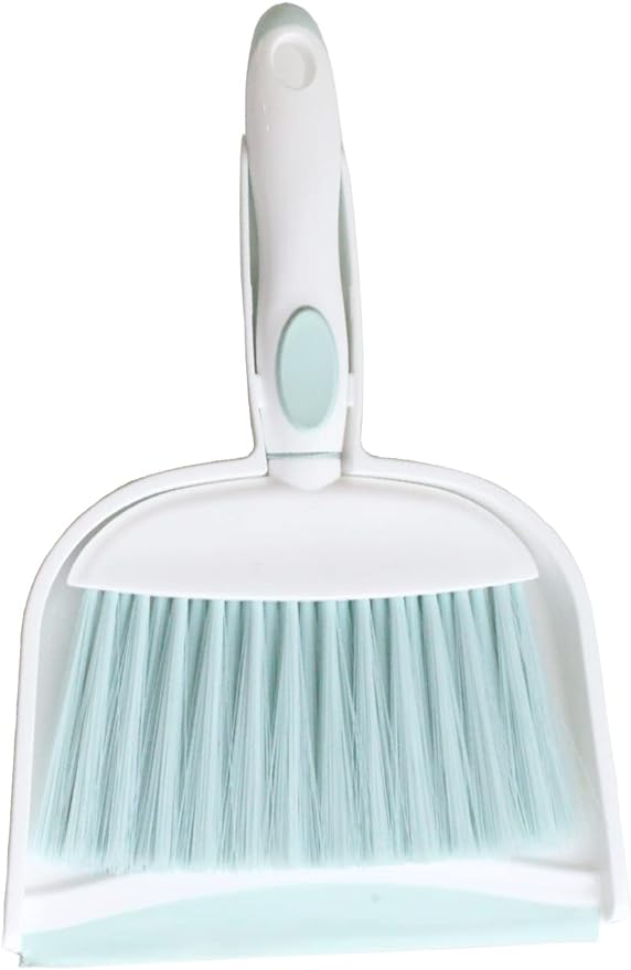 Mini Broom and Dustpan Set-Mini Whisk Set for Desk, Housekeeping, Office, Kitchen, Pet Nest, etc.,Daily Cleaning Necessity Plastic Mini Dustpan Set (Light Green)
