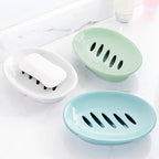 WYOK 2-Pack Soap Dish with Drain Plastic Sponge Holder Easy Cleaning Soap Saver Tray Caddy Keep Dry Stop Mushy for Shower Bathroom Kitchen(Khaki)
