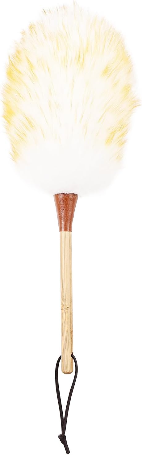 Lambswool Duster 16 inch with Bamboo Handle Soft Natural Wool Feather Dusters for Cleaning Office Home Car etc