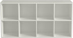 8-Cube Storage Shelf Bookcase - Wooden 4-Tier Floor Standing Open Bookshelf, Modern TV Stand up to 55 Inchs for Home and Office, Warm White