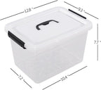 Cand 12 Quart Plastic Latching Box, Clear Storage Bin with Lid, 6 Packs