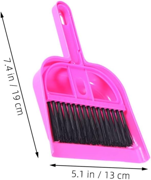 Alipis 10pcs Mini Broom and Dustpan Set for Small Animal Cage Cleaning, Handheld Pet Broom and Pet Dustpan in Bright Rose Red and Bright Blue for Hamsters, Hedgehogs, Guinea Pigs,