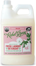Rebel Green Laundry Detergent, Organic and Sulfate Free Hypoallergenic Laundry Soap, Pink Likal Scent, 64 Load Bottle