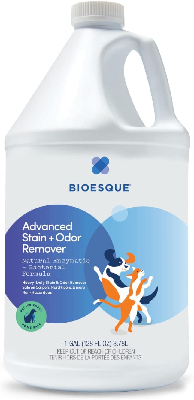 Bioesque Advanced Stain + Odor Remover, Pet-Friendly Natural Enzymatic & Bacterial Formula, Heavy-Duty Stain & Odor Remover, Safe on Carpets, Hard Floors, & More, 1 Gallon (Pack of 1)