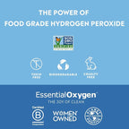 Essential Oxygen Food Grade Hydrogen Peroxide, Natural Cleaner, 3% USP, White, 16 Ounce
