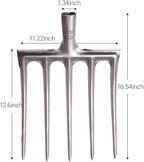 Pitch Fork Head for Garden, 5-Tine Spading Digging Fork Head, Hay Manure Mulch Fork Replacement Head, Metal Pitchfork Head for Ardwork, Farming, and Outdoors