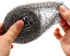 TopHomer 4 Pcs Stainless Steel Wire Balls Scrubbing Scouring Pad for Removing Heavy Dirty Home Cleaning Tools Easy to Clean