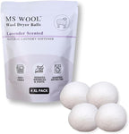 Lavender Scented Wool Dryer Balls – 4 XL Pack – Natural Fabric Softener, Reusable, Reduces Static, Reduces Wrinkles & Shortens Drying Time, Made W/Essential Oil, 100% Pure Wool