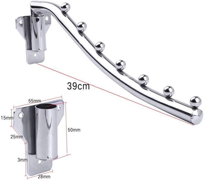 Folding Wall Mounted Clothes Rack, Wall Clothes Hanger Detachable Sturdy Swing Arm Coat Hanger Stainless Steel Clothes Hook Closet Rod Clothing Holder Drying Racks for Bathrooms Laundry Room, 2 Pack