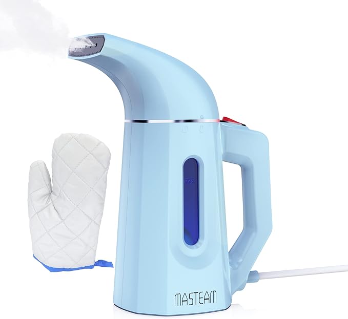 Steamer for Clothes Steamer,Handheld Shirt Steamer Hat Steamer for Home and Travel with Automatic Shut-Off Safety Protection, 180ML (Blue), H009, 8.28x3.54