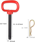 3/4 inch Red Handle Hitch Pin Trailer Towing Hitch Pin and Clip Tractor Pins ,3/4 * 6-1/2 inch