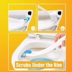 Disposable Toilet Bowl Brush Holder System, Fresh Refills for Bathroom Scrubber, 1 Toilet Brush+1 Holder+1 Cleaning Glove+12 Refills