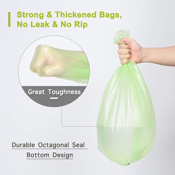 Jaoul Trash Bags 2.6 Gallon, Small Garbage Bags, Strong & Unscented Mini Trash Bags for Kitchen, Bathroom, Office, Restroom, Car, Black, 80 Counts