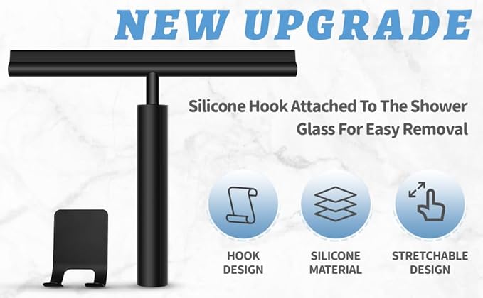 Upgraded 2 in 1 Extendable Shower Squeegee for Glass Doors, 2 Squeegee + 1 Extension Pole 23.5-97 cm Window Cleaner Squeegee for Window Cleaning for Home Cleaning, Glass Door, Tile Wall, Car