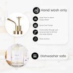 Molimoli Syrup Dispenser for Coffee Bars, Glass Syrup Bottle w. Pump, 16.9 oz 500 ml, Set of 2, Gold Upgraded Dispenser