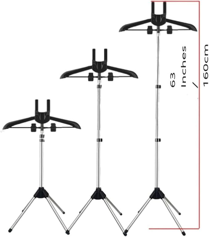 Iron Steam Stand; Foldable Garment Clothes Drying Rack; Handheld Garment Steamer Rack; Height Adjustable Standing Garment Hanger; Steam Ironing Machine Accessories Bracket (Black)