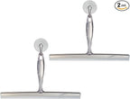 iDesign Bathroom Shower Squeegee with Wall Hook - Set of 2 - Clear/Stainless Steel