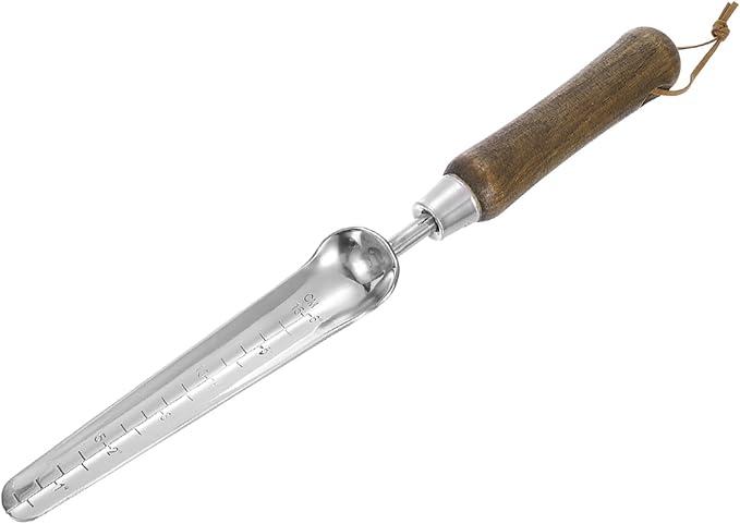 HARFINGTON Seeding Widger 13.6 x 1.26 Stainless Steel Garden Hand Shovel Seed Trowel with Wooden Handle Long & Narrow for Planting Weeding Digging