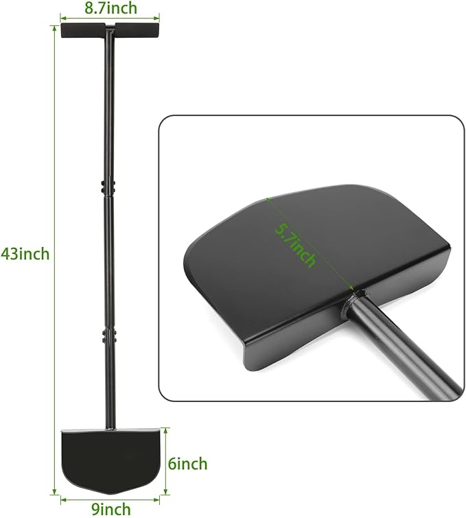43inch Edger Lawn Tool - Manual Lawn Edger - Border Edger, Half Moon Lawn Edger with T-Grip for Lawn, Garden or Sidewalk