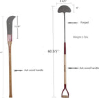 KYLIN Landscaping Shovel Rake Tools Set Heavy Duty Yard Digging Shovels Garden Hoe Long Ash Handle Forged Scraper Bush Hook for Professional-Grade 8 Pieces Lawn Tools