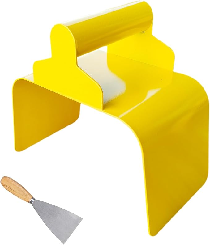 Garden Edging Curb Trowel Concrete Tool, Concrete Curbing Trowel, Curb Hand Tool with Putty Knife for Lawn, Garden, Pavement (Rectangle)