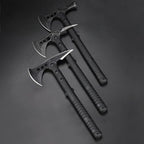 DOOM BLADE Camping Hatchet Axe with Hammer,Tomahawk Viking Nylon Sheath,Forged High Carbon Steel,Portable Camping Axe for Outdoor Splitting Wood,Hunting Survival