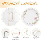 Bilillo 12 Pieces Invisible Wall Plate Hangers 10/12/14 Inches Wall Plate Hangers Stainless Steel Decorative with 12 Pieces Hook with Nails Suitable for 8-16 inch Decorative Antique and Arts(Gold)