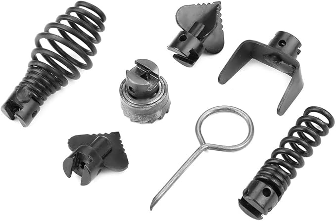 Watris Veiyi Drain Cleaner Combination Cutter Head Set, 7 PCS 16mm Manganese Steel Pipe Dredge Cutter Heads for Pipeline Dredging Machine