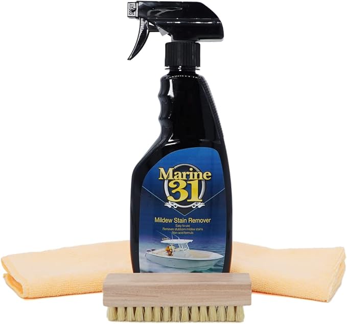 Marine 31 Mildew Stain Remover & Cleaner - Marine & Boat, Home & Patio, Bathroom & Shower Cleaner (20oz Kit)