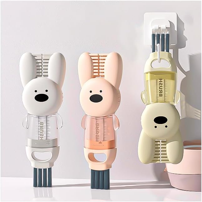 3 PCS Bottle Brush - Upgrade 4 in 1 Cup Lid Gap Cleaning Brush Set, Multifunctional Insulation Bottle Cleaning Tools, Mutipurpose Tiny Silicone Cup Holder Cleaner, Home Kitchen Cleaning Tools